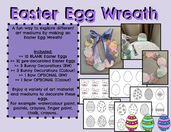 Preview of Easter Egg Wreath Creative Art Religion Activity Suitable for All Grades