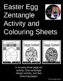 Easter Egg Zentangle Activity and Colouring/Coloring Pages