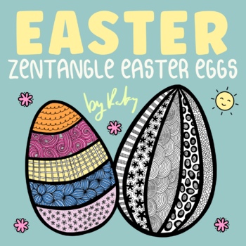 Preview of Easter Egg Zentangle - Full Art Lesson