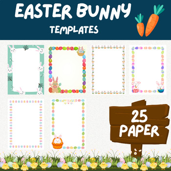 Preview of Easter Egg writing paper-template