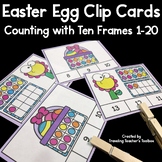 Easter Eggs Clip Cards Ten Frames Counting 1-20