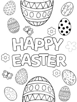 Preview of Easter Eggs Coloring Pages (24 Sheets)