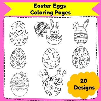 Easter Eggs Coloring Pages | Easter Coloring Worksheet by Blooming Kids ...