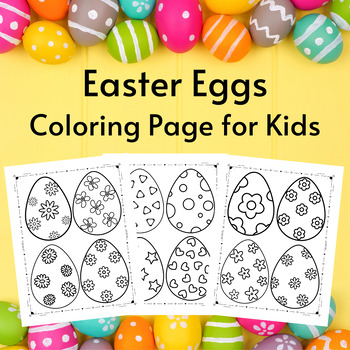 Easter Eggs Coloring Pages for Kids by ANGEL5914 | TPT