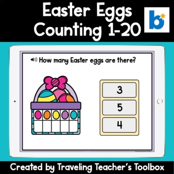 Preview of Easter Eggs Counting 1-20 Boom Cards