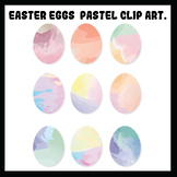 Easter Eggs Digital Clip Art. Pastel Easter Eggs
