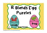 R Blends Puzzles - Litercy Center with Easter Eggs Theme