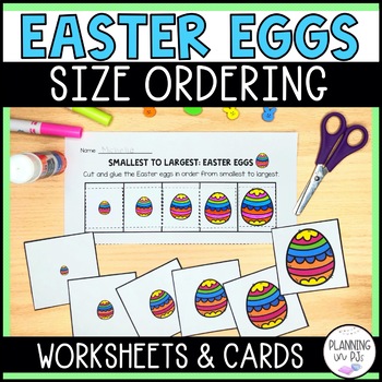 Preview of Easter Eggs Size Ordering | Order by Size | Cut and Glue