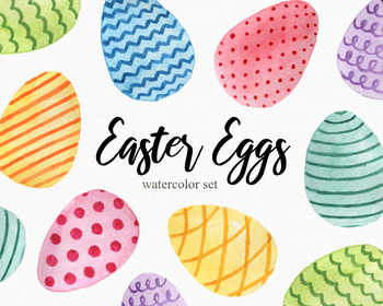 Easter Eggs Watercolor PNG File, Easter Eggs Design, Watercolor