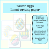 Easter Eggs Writing Paper | Lined Paper | Big Easter Eggs 