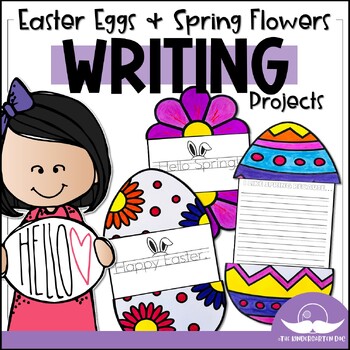 Preview of Easter Eggs and Spring Flowers Writing Project