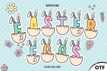 Preview of Easter Eggs bubble font letters for teachers