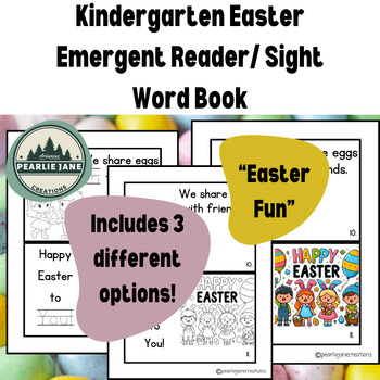 Preview of Easter Emergent Reader/Sight Word Book for Kindergarteners