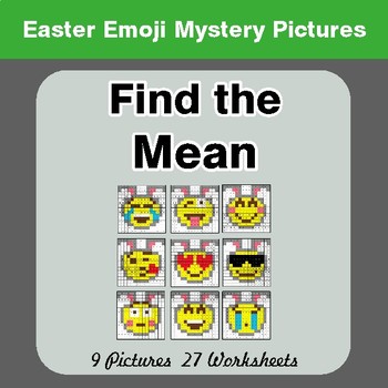 Easter Emoji: Find the Mean - Color-By-Number Math Mystery Pictures