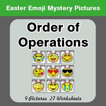 Easter Emoji: Order Of Operations - Color-By-Number Math Mystery Pictures