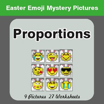 Easter Emoji: Proportions - Color-By-Number Math Mystery Pictures