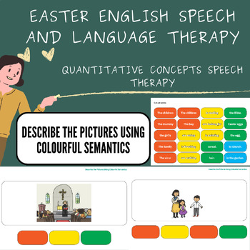 Preview of Easter English Speech and Language Therapy,quantitative concepts speech therapy