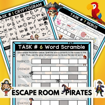 Preview of Escape Room Printables Pirates