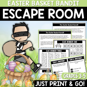 Preview of Easter Escape Room Activity / Easter Basket Bandit Fictional Reading Escape Room