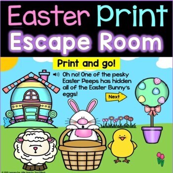 Preview of Easter Escape Room, Breakout Activity Print Version, Printable