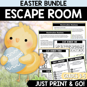 Preview of Easter Escape Room Bundle / Easter Reading Escape Rooms