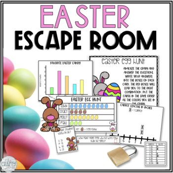 Preview of Easter Escape Room Easter Graphing Math Activity