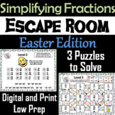 Easter Escape Room Math: Simplifying Fractions Game; 4th 5