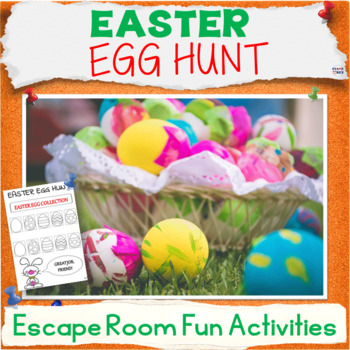 Preview of Easter Escape Room Fun Activity, Scavenger Hunt Puzzles ELA Worksheets