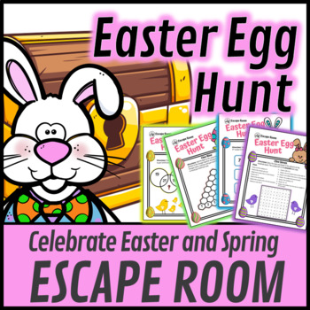 Preview of Easter Escape Room with The Easter Egg Hunt and Math Activities