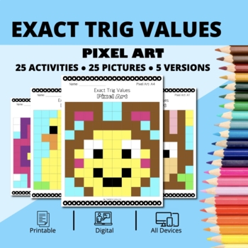 Preview of Easter: Exact Trig Values Pixel Art Activity