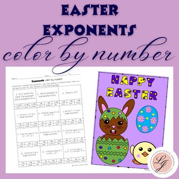 Preview of Easter Exponent Color By Number