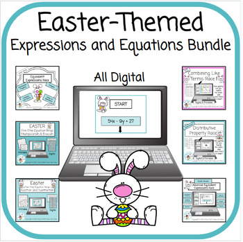 Preview of Easter - Expressions and Equations Math Bundle - 6 Games