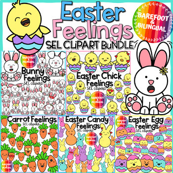 Preview of Easter Feelings Clipart SEL Bundle - Easter Eggs, Easter Bunny Clipart and more