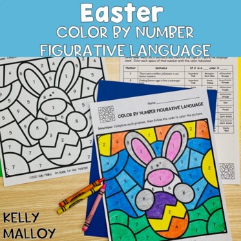 Preview of Easter Spring ELA Activities Figurative Language March Coloring Pages 