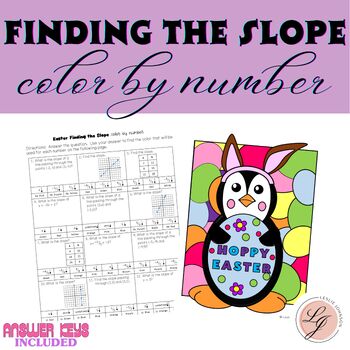 Preview of Easter Finding the Slope Color By Number