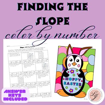 Preview of Easter Finding the Slope Color by Numbers