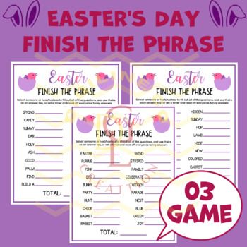 Preview of Easter Finish the Phrase game social studies writing activities middle 7th 8th