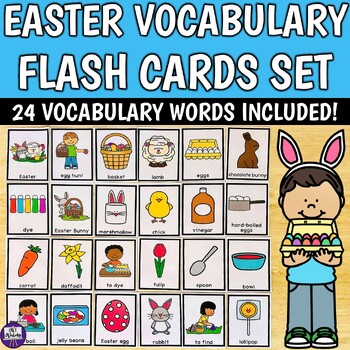 Preview of Easter Vocabulary Flash Cards - Picture Cards for Preschool, ESL, Speech, SPED