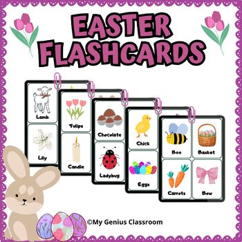 Preview of Easter Flashcards Vocabulary - For Kindergarten - Large And Printable