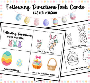Preview of Easter Following Directions Task Cards
