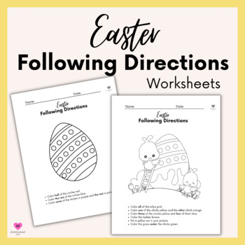 Preview of Easter Following Directions Worksheets for Speech Therapy
