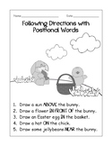 Easter Following Directions with Positional Words