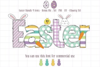 Preview of Easter Doodle Typography SVG PNG-Easter Letters game for Teaching 1st and 2nd