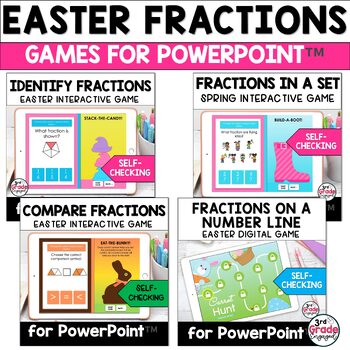 Preview of Easter Fractions Math Games Bundle for PowerPoint ™
