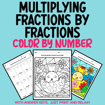 Preview of Easter Fractions: Multiplying Fractions by Fractions Easter Math Coloring