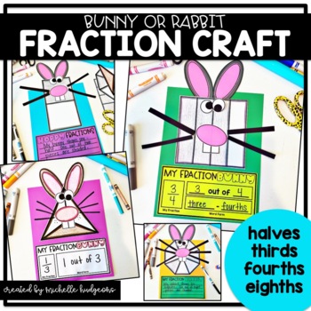 Preview of Easter Fractions Spring Bunny Rabbit Craft Activity