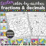 Spring Fractions and Decimals Easter Math Activity Color b