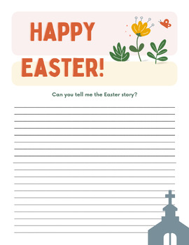 Preview of Easter Story Christian Education Writing Activity Freebie