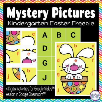 Preview of Easter Freebie Kindergarten Mystery Picture - GOOGLE SLIDES - Distance Learning