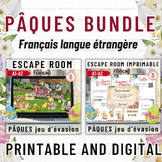 Easter French escape rooms bundle jeux d'évasion Pâques A1-A2